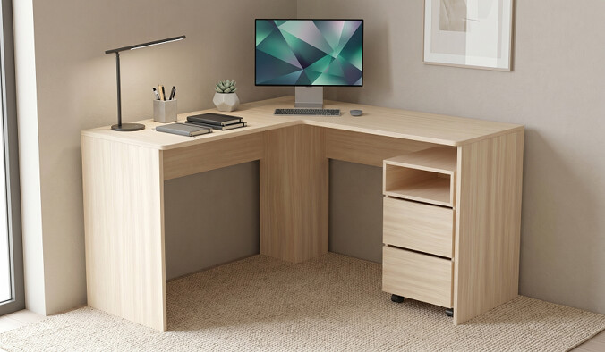Стол с выкатной тумбой Дина-3 BMS