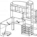 Чертеж Угловой компьютерный стол Млайн 12 BMS