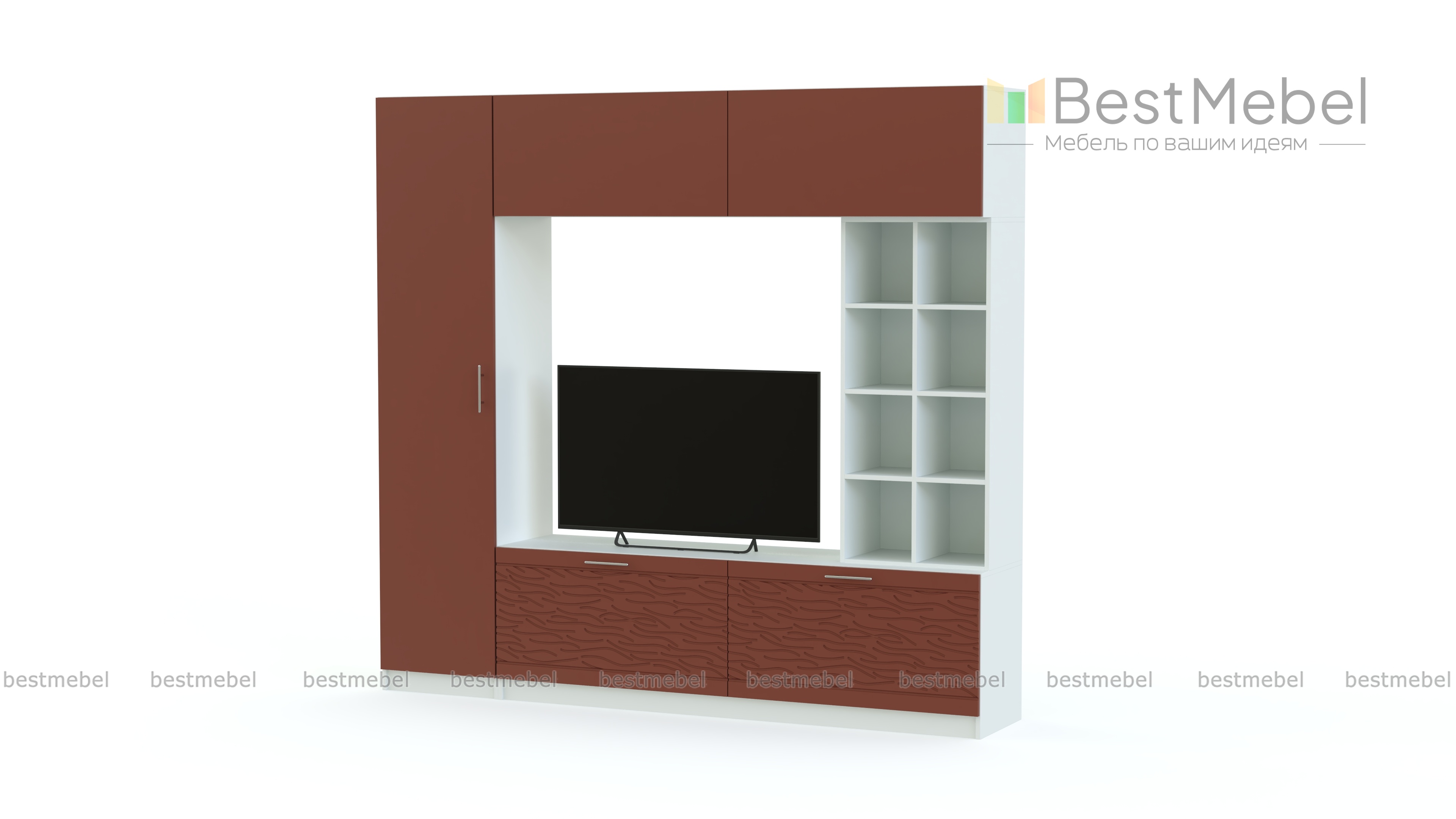 Стенка-горка Вельвет 3 Глянец BMS