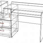 Чертеж Письменный стол Моли BMS