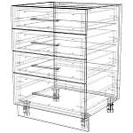 Шкаф нижний 4 ящика Лайт BMS