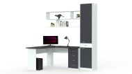Угловой компьютерный стол со шкафом Марта 12 BMS (1800х2100х600)