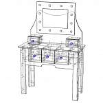 Чертеж Туалетный столик с подсветкой Глэм 2 BMS