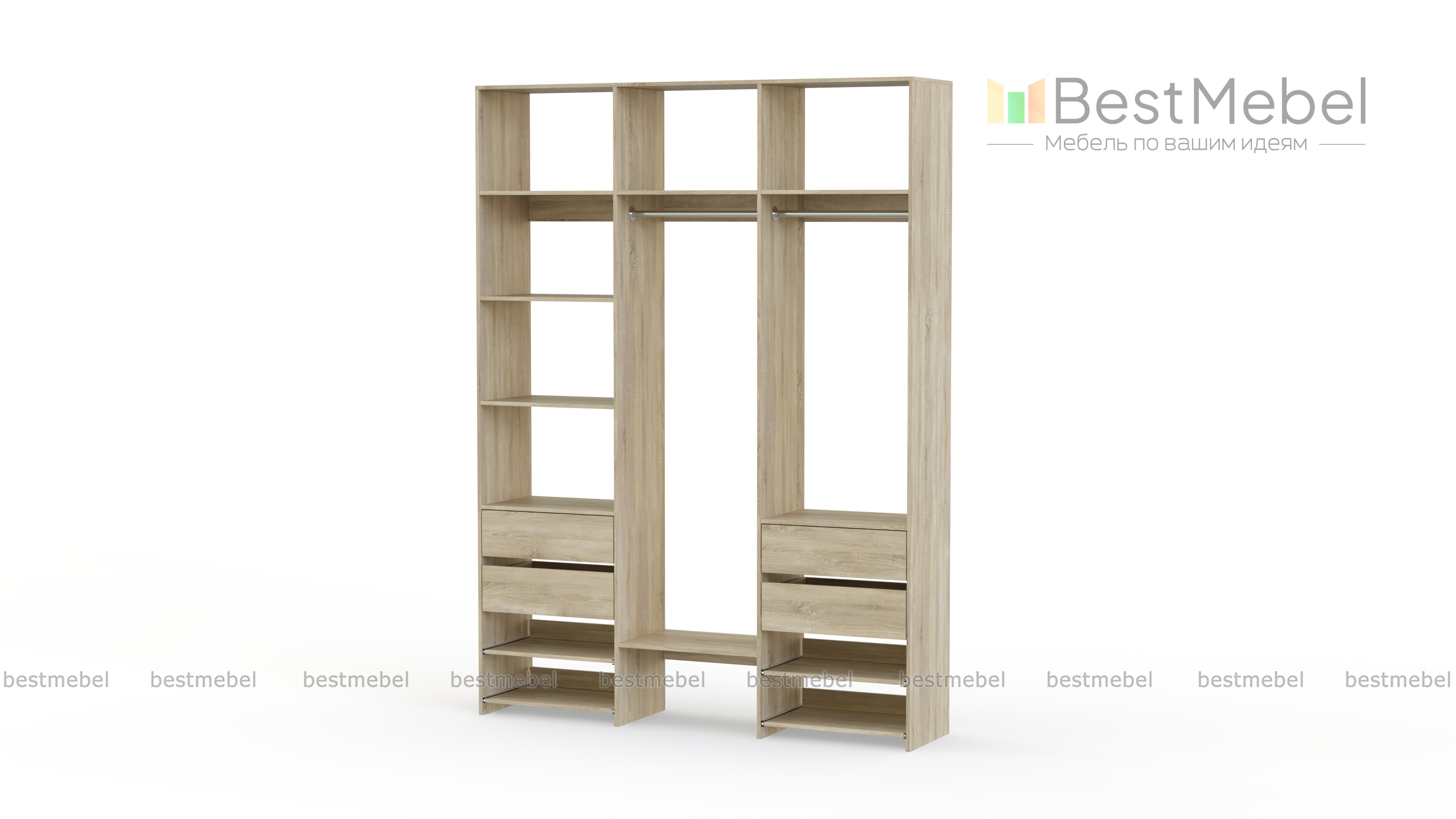 Стеллаж для одежды Мирта 90 BMS