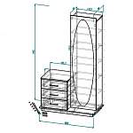 Чертеж Тумба с зеркалом Эмилия BMS