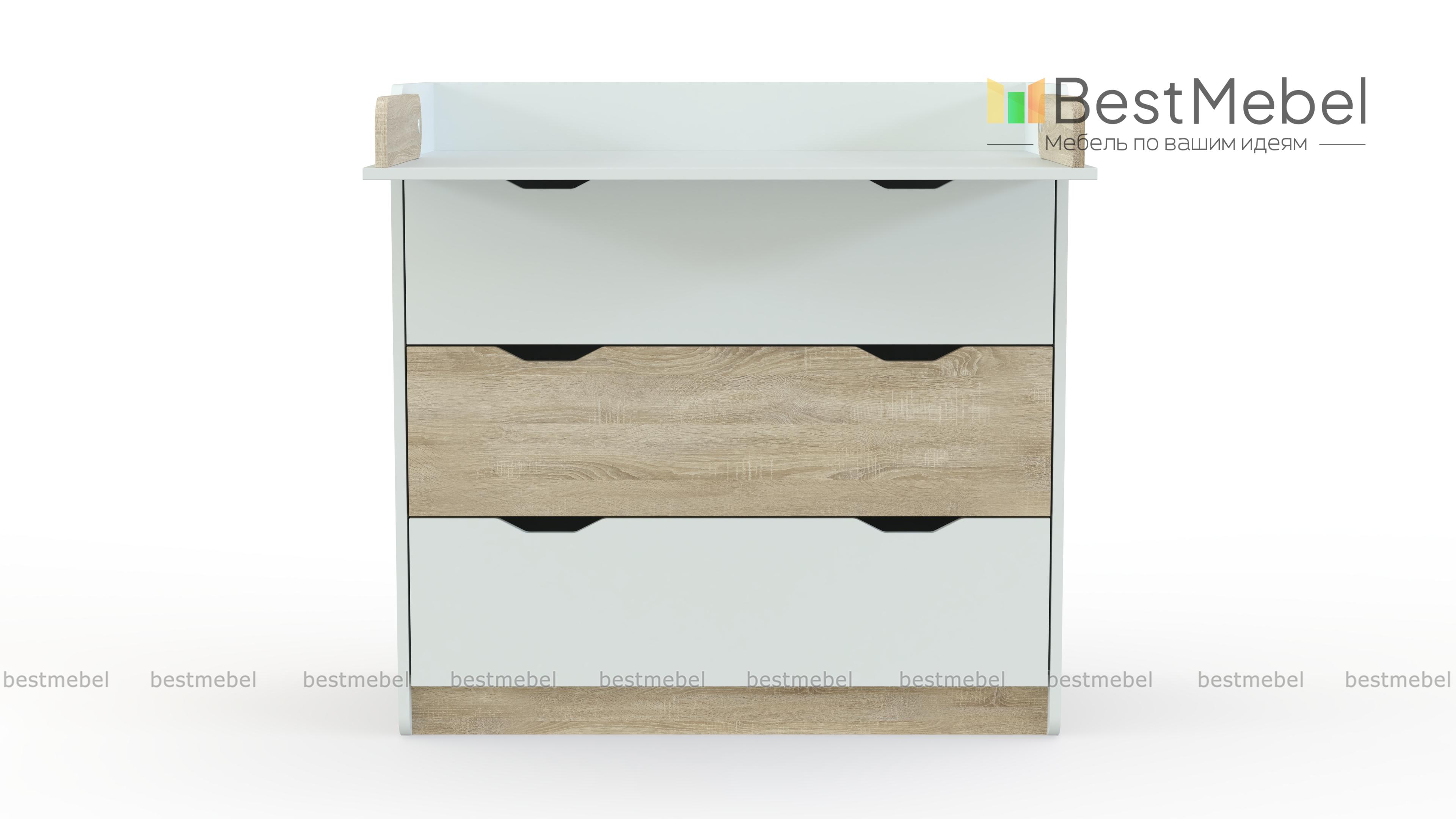 Комод-пеленатор Colour на 3 ящика BMS - Фото