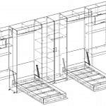 Чертеж Шкаф-кровать трансформер Тримо BMS