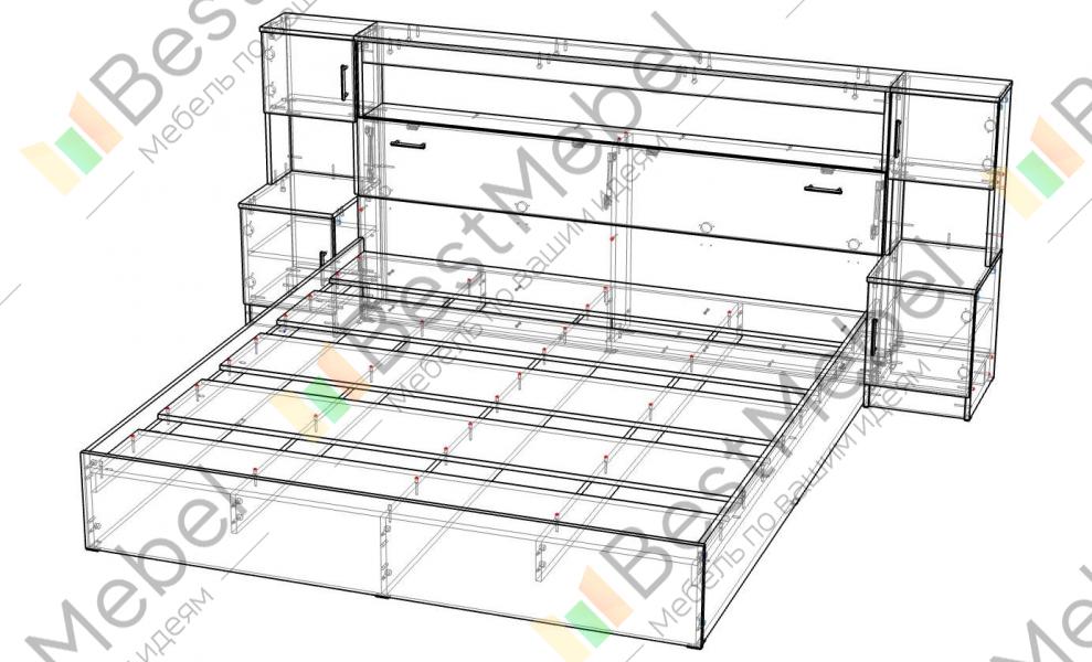 Схема сборки кровати бася с закроватным модулем